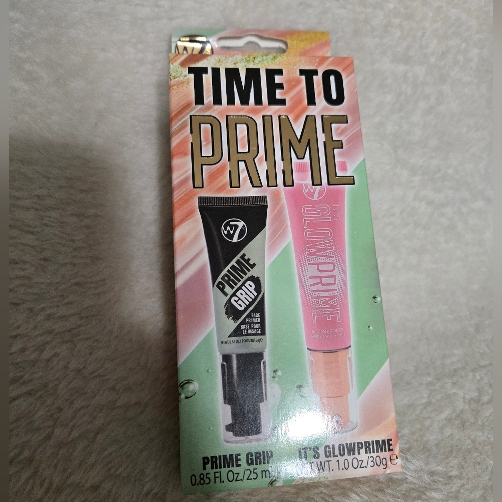 W7 Time To Prime Prime Grip And It's Glow Prime 2 Pack Primer Set NIB